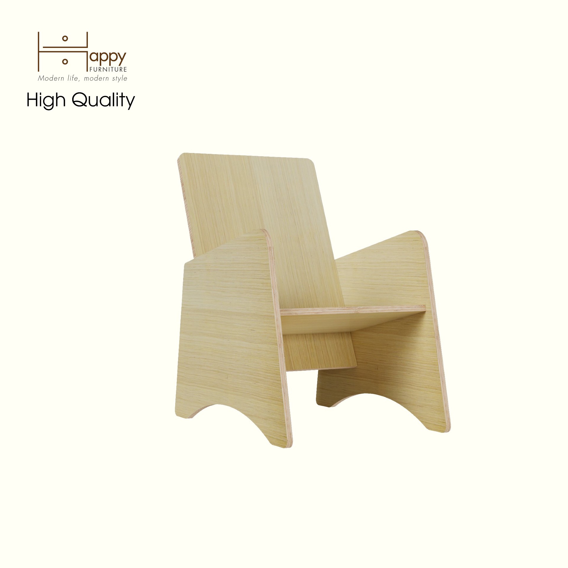 HAPPY FURNITURE , Gỗ tự nhiên , Ghế đơn gỗ Plywood - AIDAN , GHE_007 , 52x69x80cm ( DxRxC)