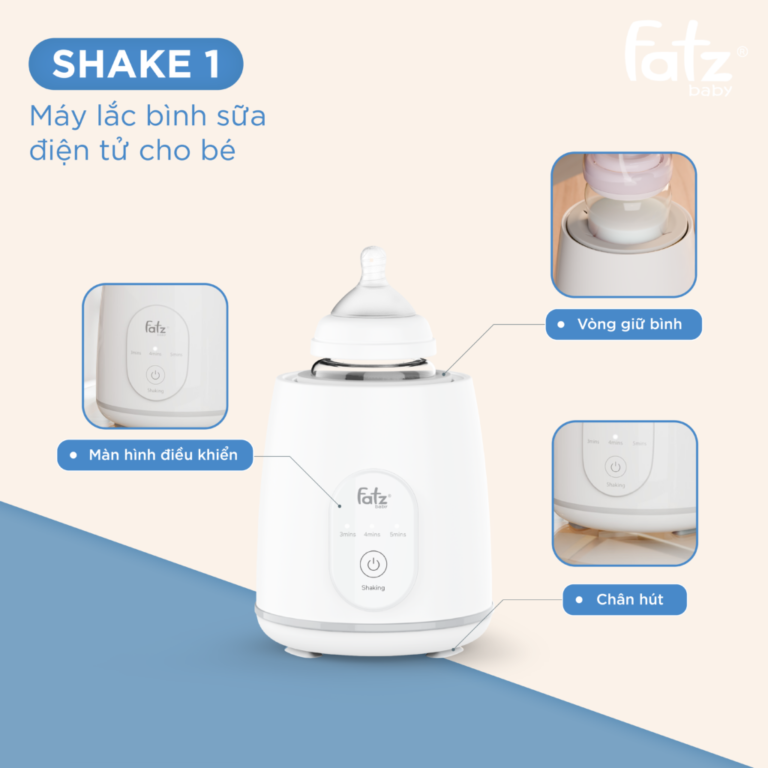 Máy lắc bình sữa điện tử thuận tiện Fatzbaby Fatz Shake 1 - FB3910HB/ Shake 2 - FB3911HB