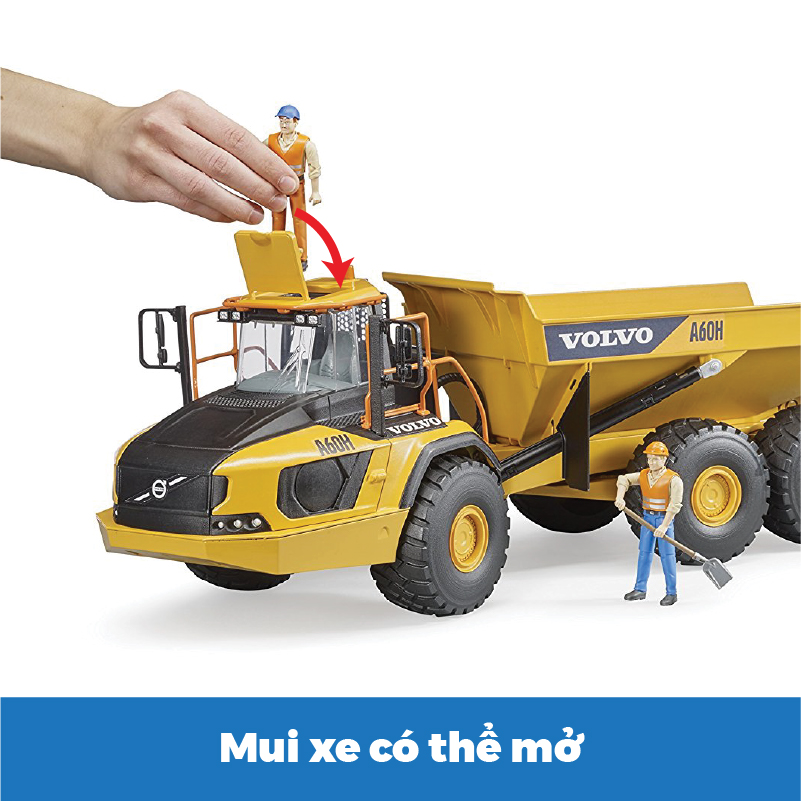 Đồ chơi dạng mô hình theo tỷ lệ thu nhỏ 1:16 Xe ben Volvo BRUDER BRU02455