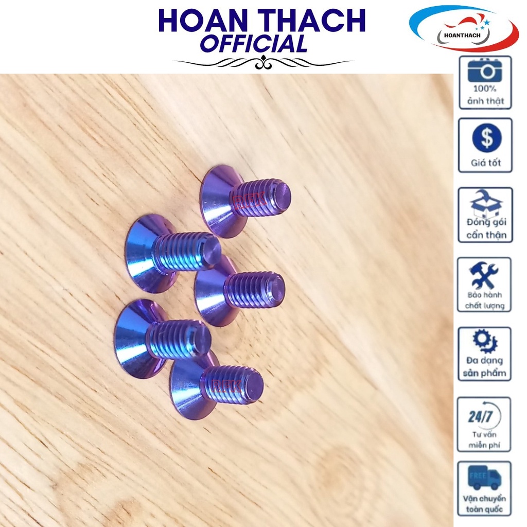 Ốc 6L10 Đầu Âm Xanh Tím Dùng cho nhiều dòng xe  SP016445 (giá 1 con)