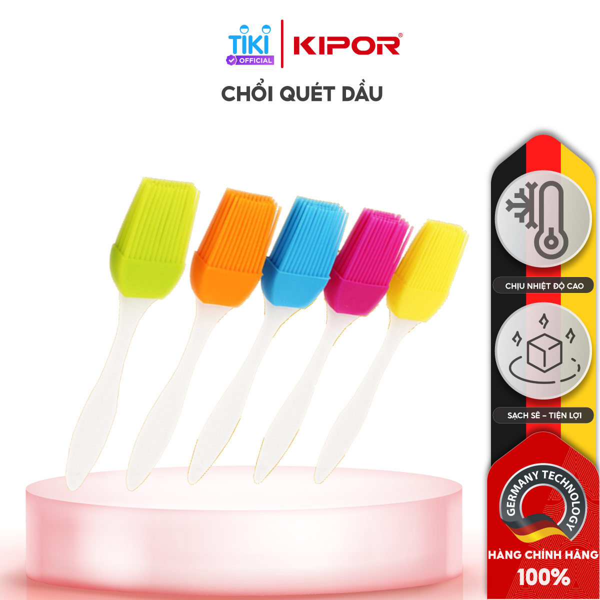 Chổi quét dầu silicon KIPOR KP-QD01 - Cọ quét bơ, ướp gia vị tiện lợi - Chịu nhiệt tốt 