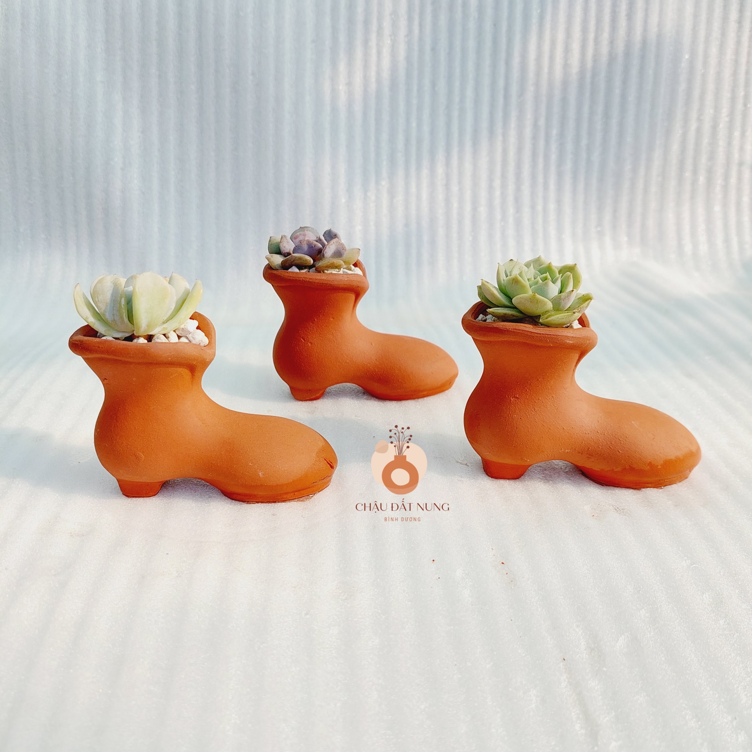 Chậu đất nung Bình Dương - Chiếc hài lọ lem, miệng chậu 4.5cm, chiều cao 7cm