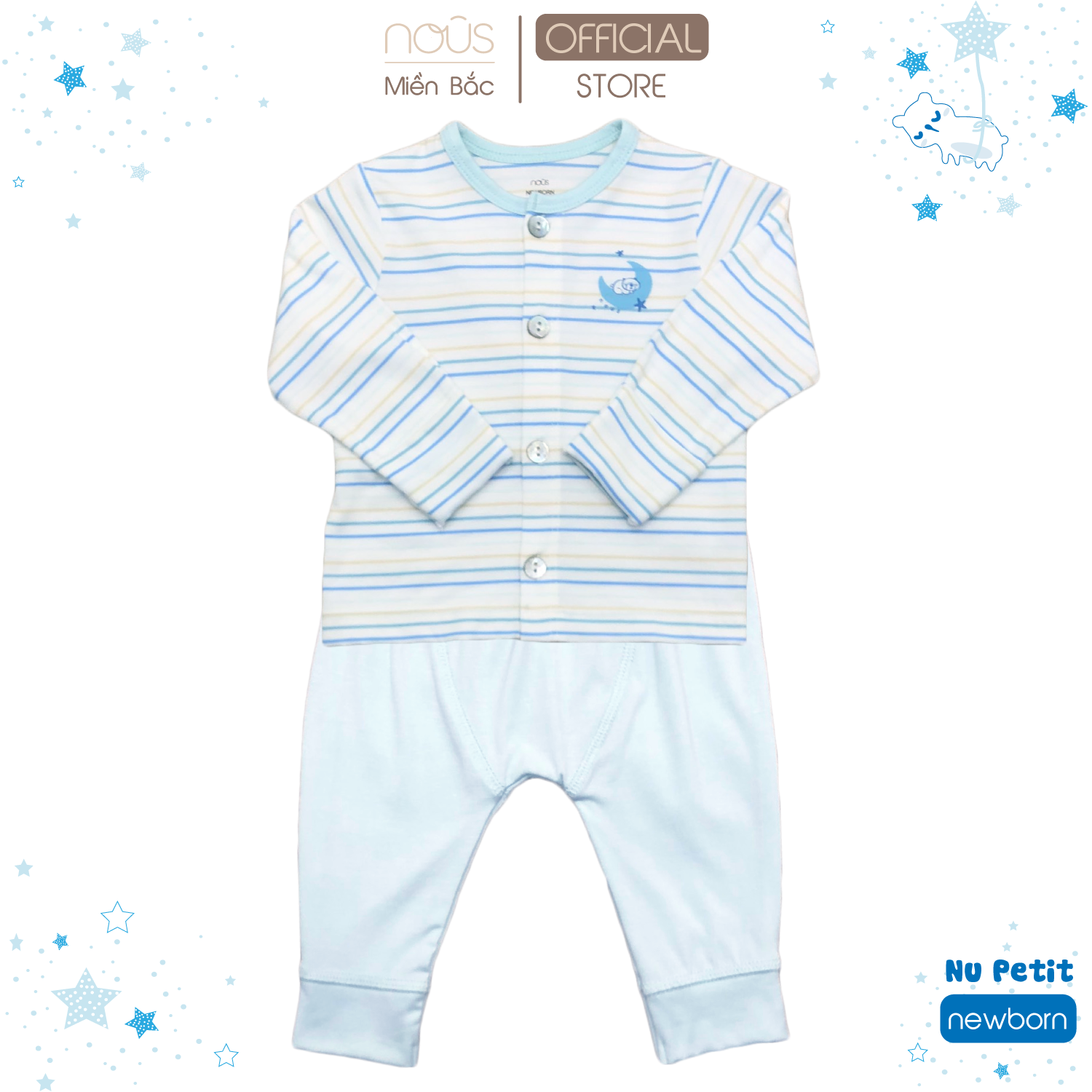 Bộ sơ sinh Nous - Bộ cài thẳng Newborn Nous Petit (3-5.5kg)