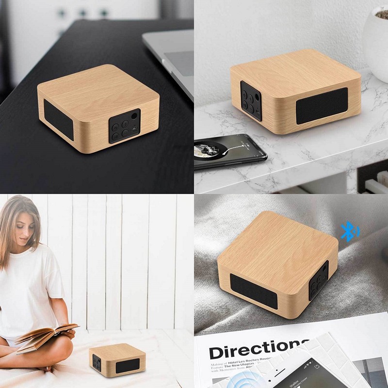 Loa Gỗ Bluetooth Q1A yellow wood - hàng nhập khẩu