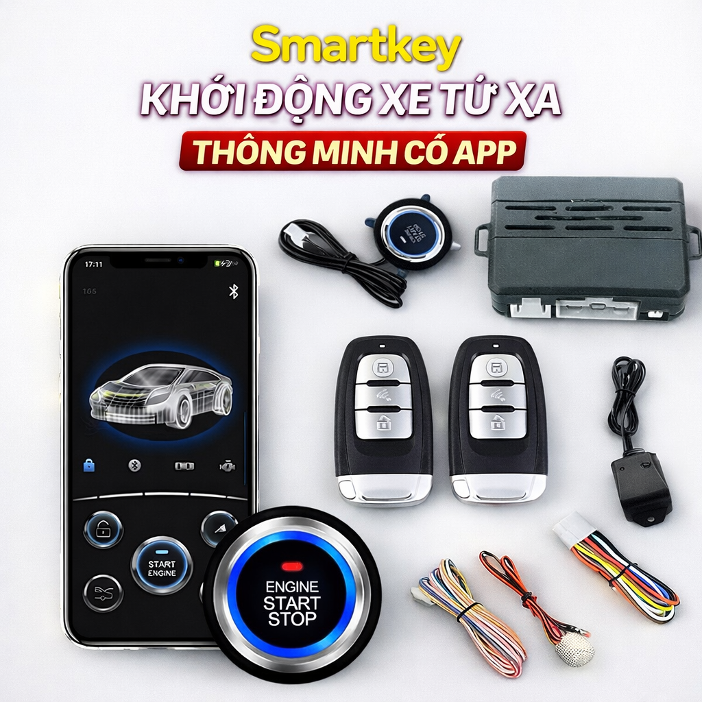 Smartkey Ô Tô Có App Đề Nổ Từ Xa – Điều Khiển Xe Từ Điện Thoại, Tự Động Đóng Mở Cửa, Nâng Cấp Xe Hiện Đại, đèn trang trí