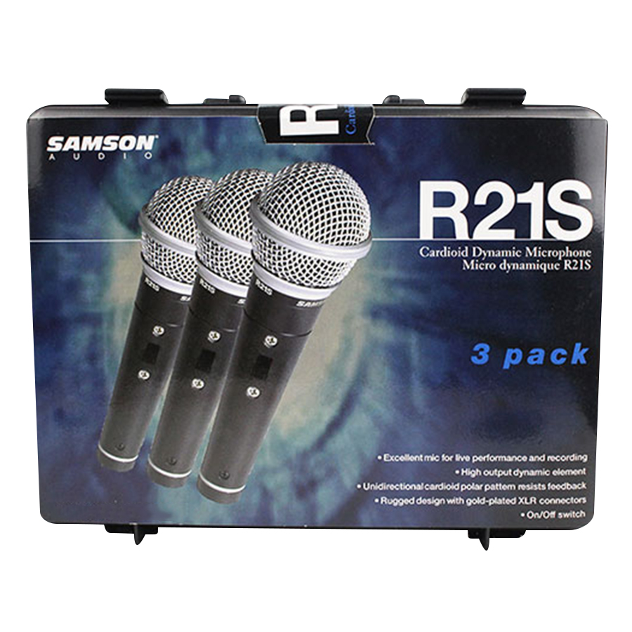 Bộ 3 Micro Karaoke Samson R21S - 3 Pack - Hàng Chính Hãng