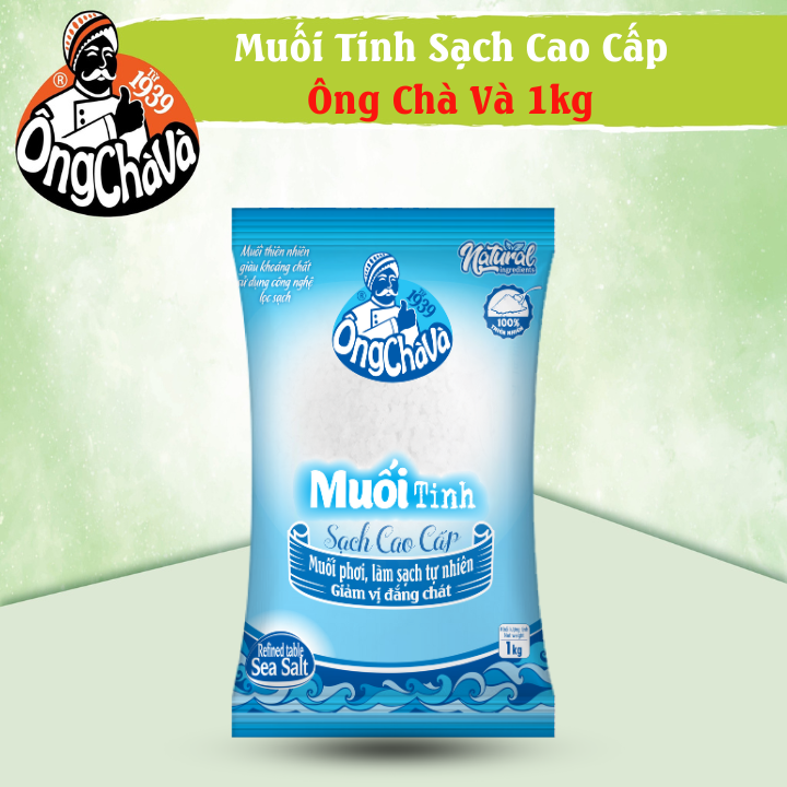 Muối Tinh Sạch Cao Cấp Ông Chà Và 1kg (Refined table Sea Salt)