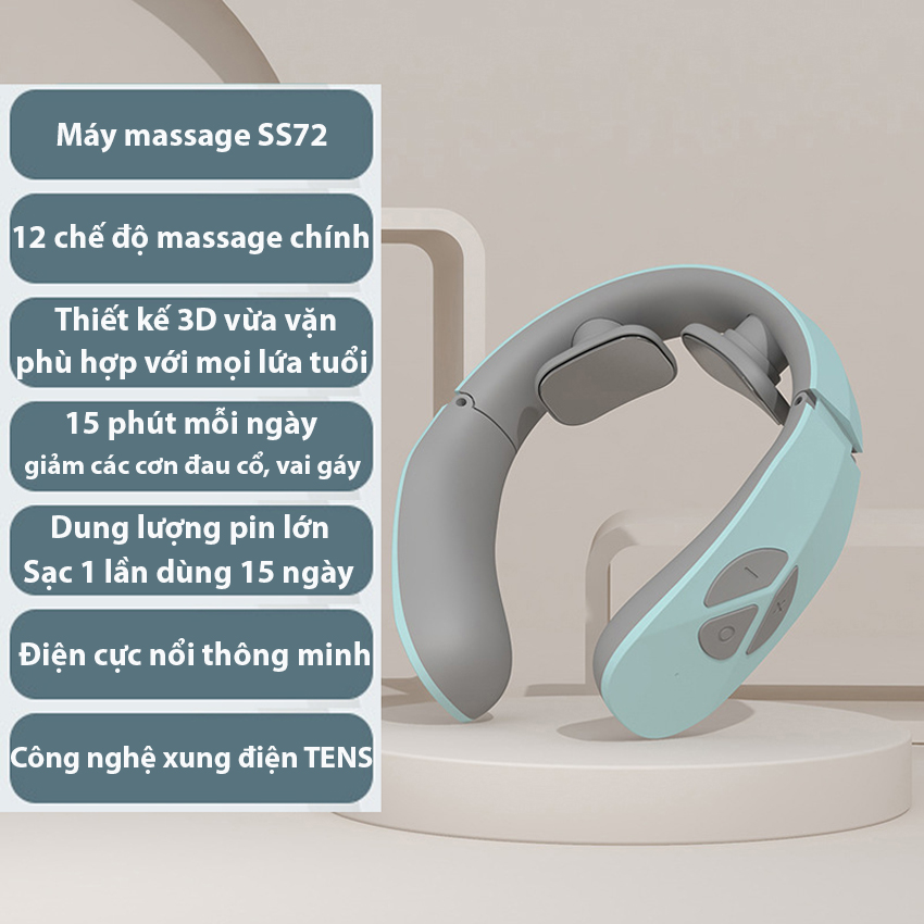 [Mẫu mới 2022] Máy Massage Cổ Vai Gáy Cầm Tay SeaSy SS72 - Máy Massage Xung Điện 3D, Mát Xa Vật Lý Trị Liệu Cao Cấp Giúp Giảm Đau Nhức Cổ Vai Gáy, Lưu Thông Máu, Giảm Stress Mọi Lúc Mọi Nơi - Hàng Chính Hãng