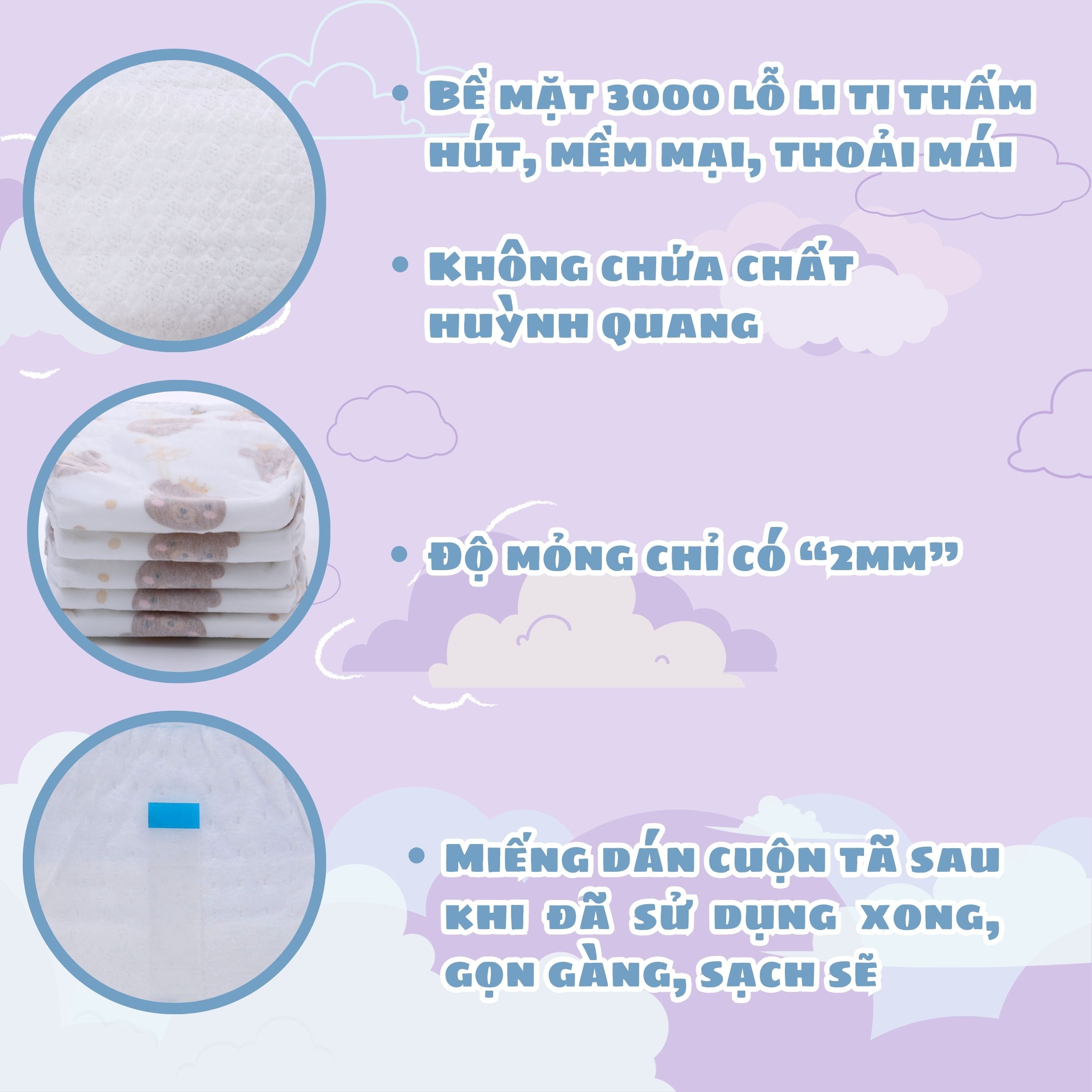 [COMBO 8] Tã quần / Bỉm quần Miracle Baby cho bé sơ sinh chất liệu Protein tơ tầm có 5 size M/L/XL/XXL