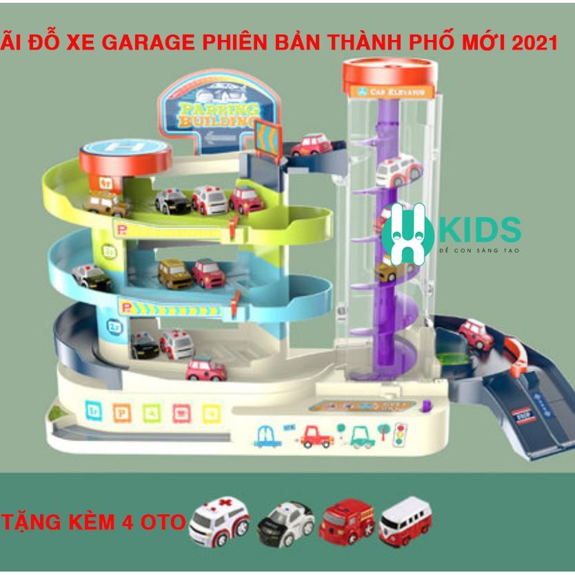 Oto bán lẻ bộ đồ chơi vận động không sử dụng pin và bộ gara.