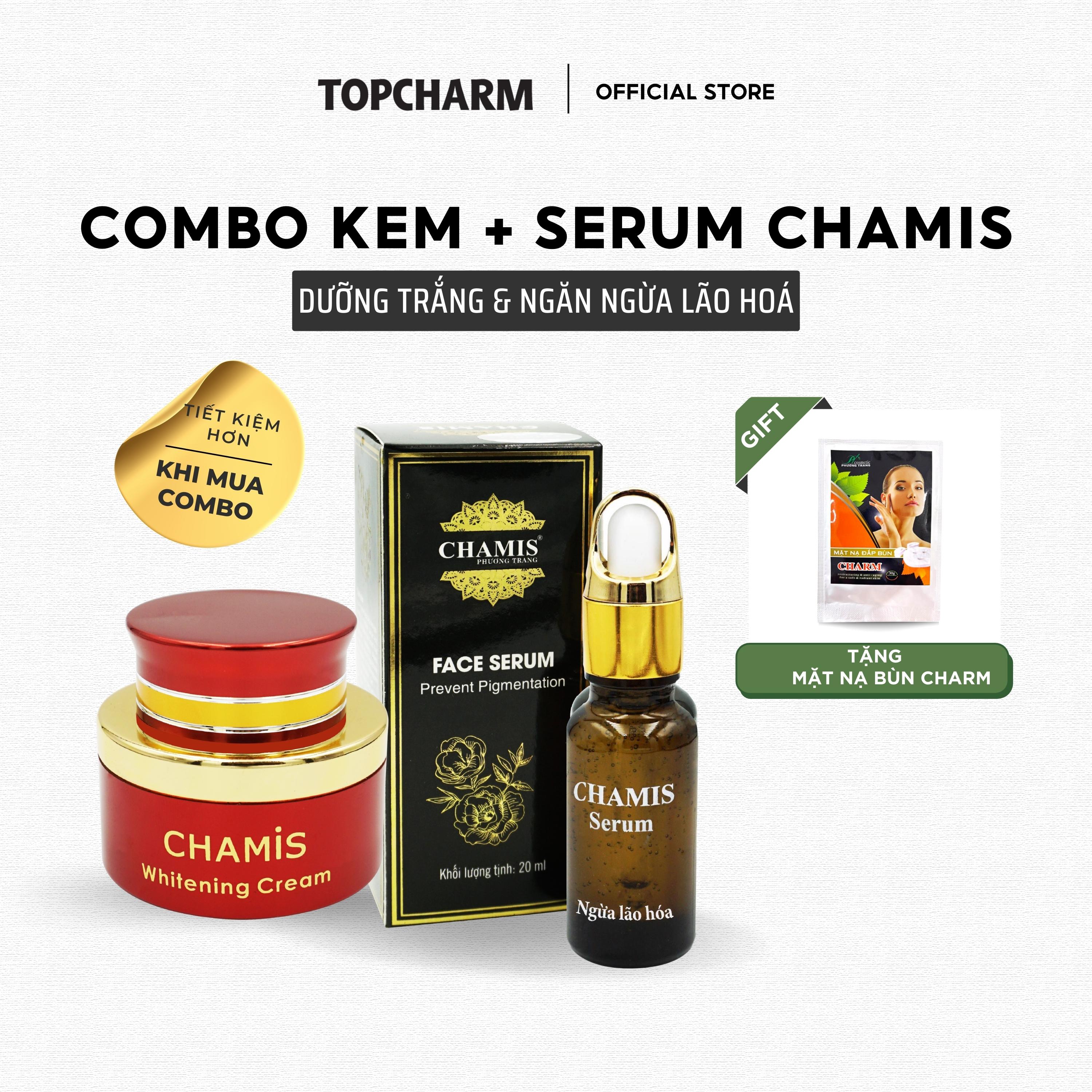 Combo Kem dưỡng và Serum ngừa lão hoá, mờ nếp nhăn CHAMIS