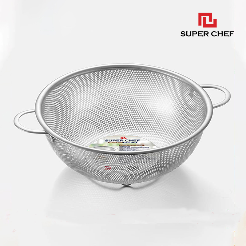 Rổ inox Super Chef 28.5cm 2 quai SC-PHB0229