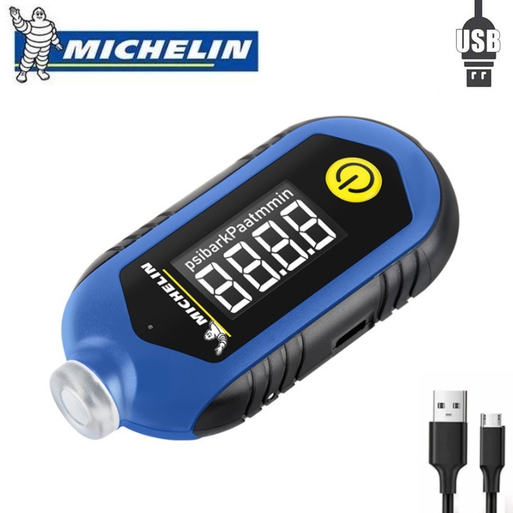 Đồng hồ đo áp suất lốp điện tử, tích hợp cổng sạc USB Michelin M2210 - Hàng Nhập Khẩu