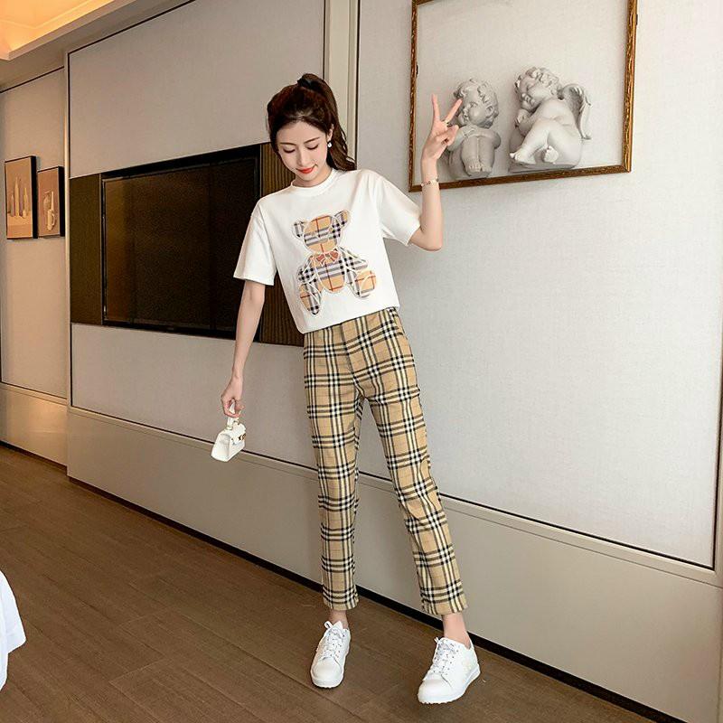 SET BỘ THỜI TRANG FOM RỘNG PHỐI HỌA TIẾT BBR GẤU THÊU
