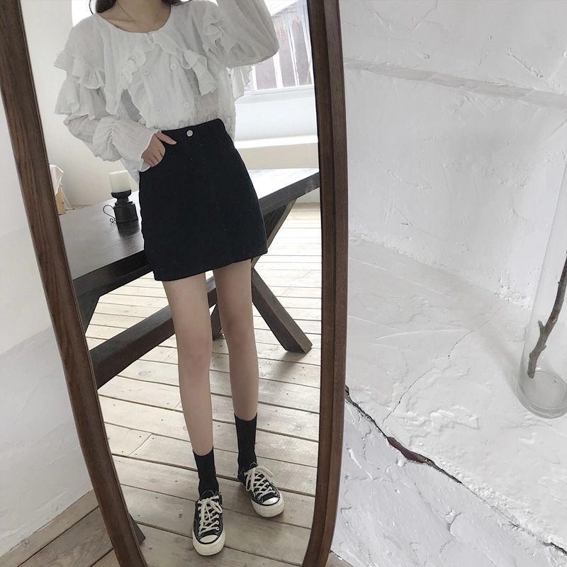 Quần Giả Váy denim Lưng Cao Dáng Ôm Thời Trang Hàn Quốc Quyến Rũ Cho Nữ