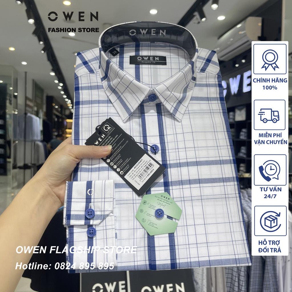 Áo Sơ mi Owen nam dài tay dáng Regular sợi Bạc Hà mềm mịn mát Mã AR221054DT