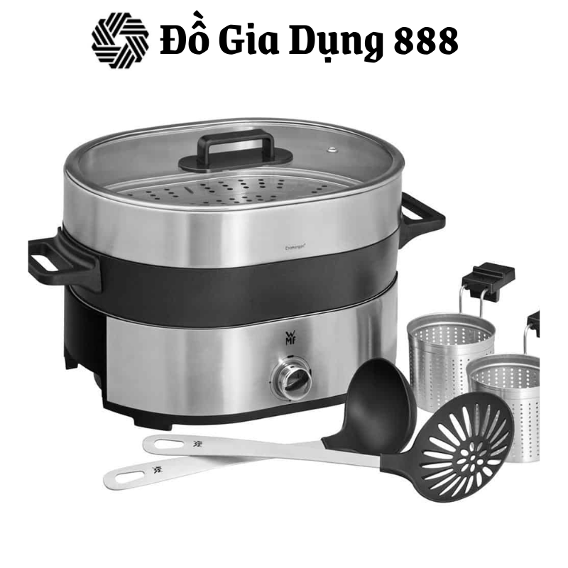 Nồi Lẩu Hấp WMF Hot Pot Lono, Nồi Lẩu Điện 2 Ngăn, Dung Tích 3.6L, Chất Liệu Thép Không Gỉ, Nhập Đức, BH 12 Tháng, Hàng Chính Hãng