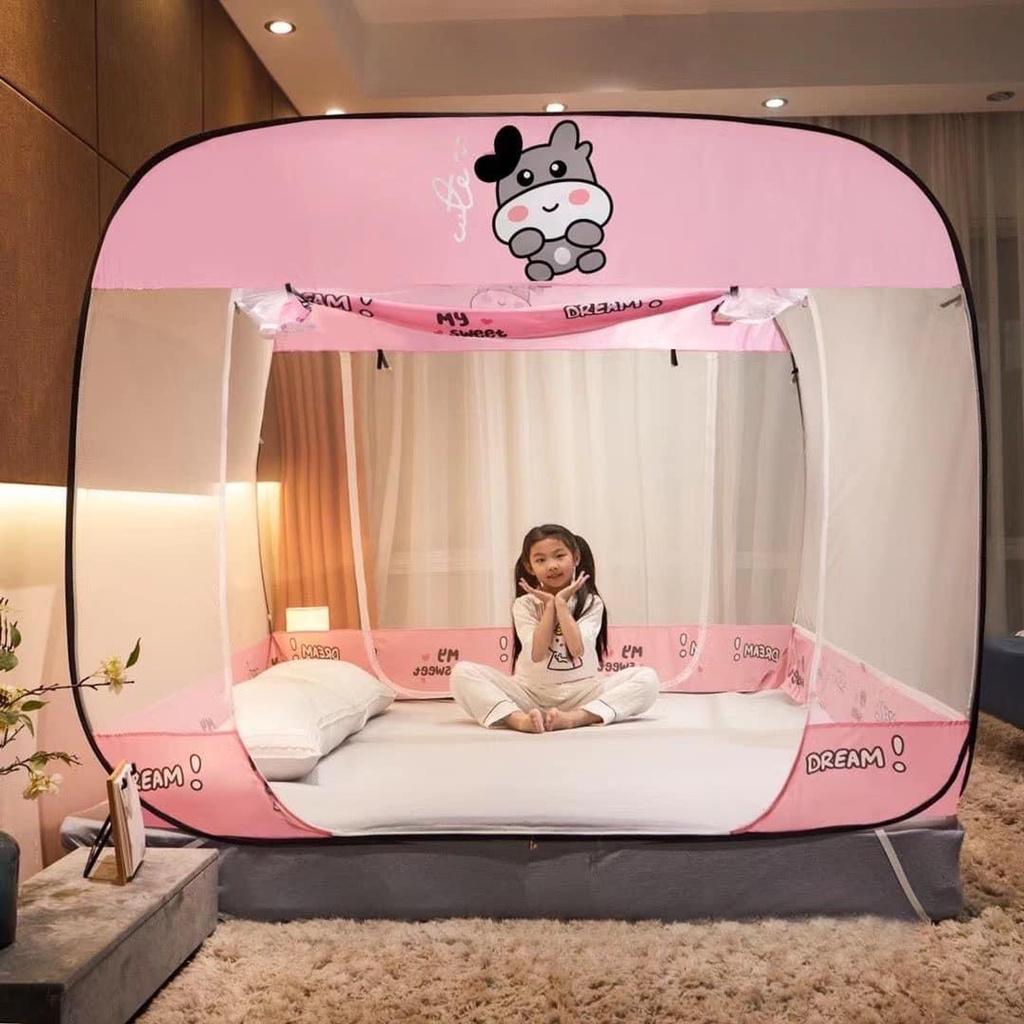 Màn mùng chụp tự bung đỉnh vuông cao cấp Size x 2m