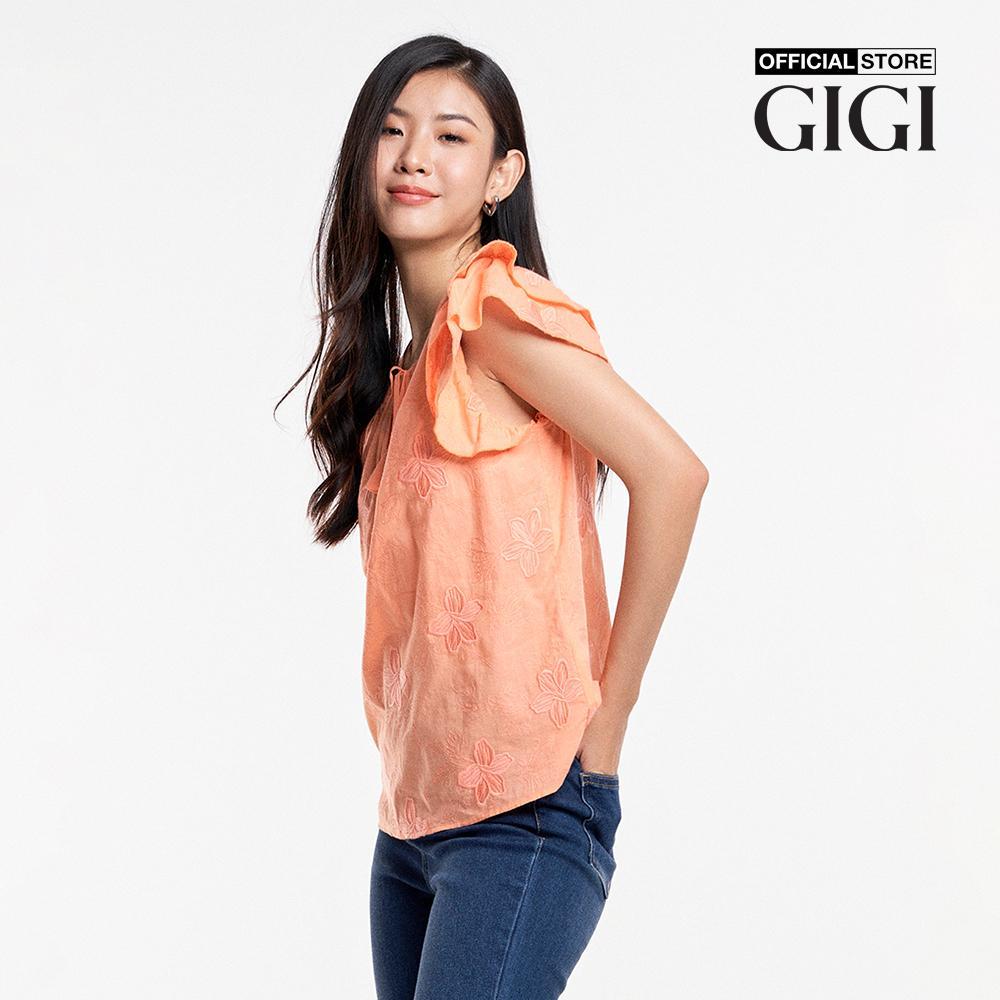 Hình ảnh GIGI - Áo kiểu nữ cổ tròn tay ngắn xếp tầng thời trang G1110T231276-74