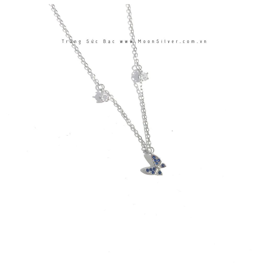 Dây chuyền bạc nữu moonsilver, vòng cổ bạc s925 cánh bướm xanh butterfly
