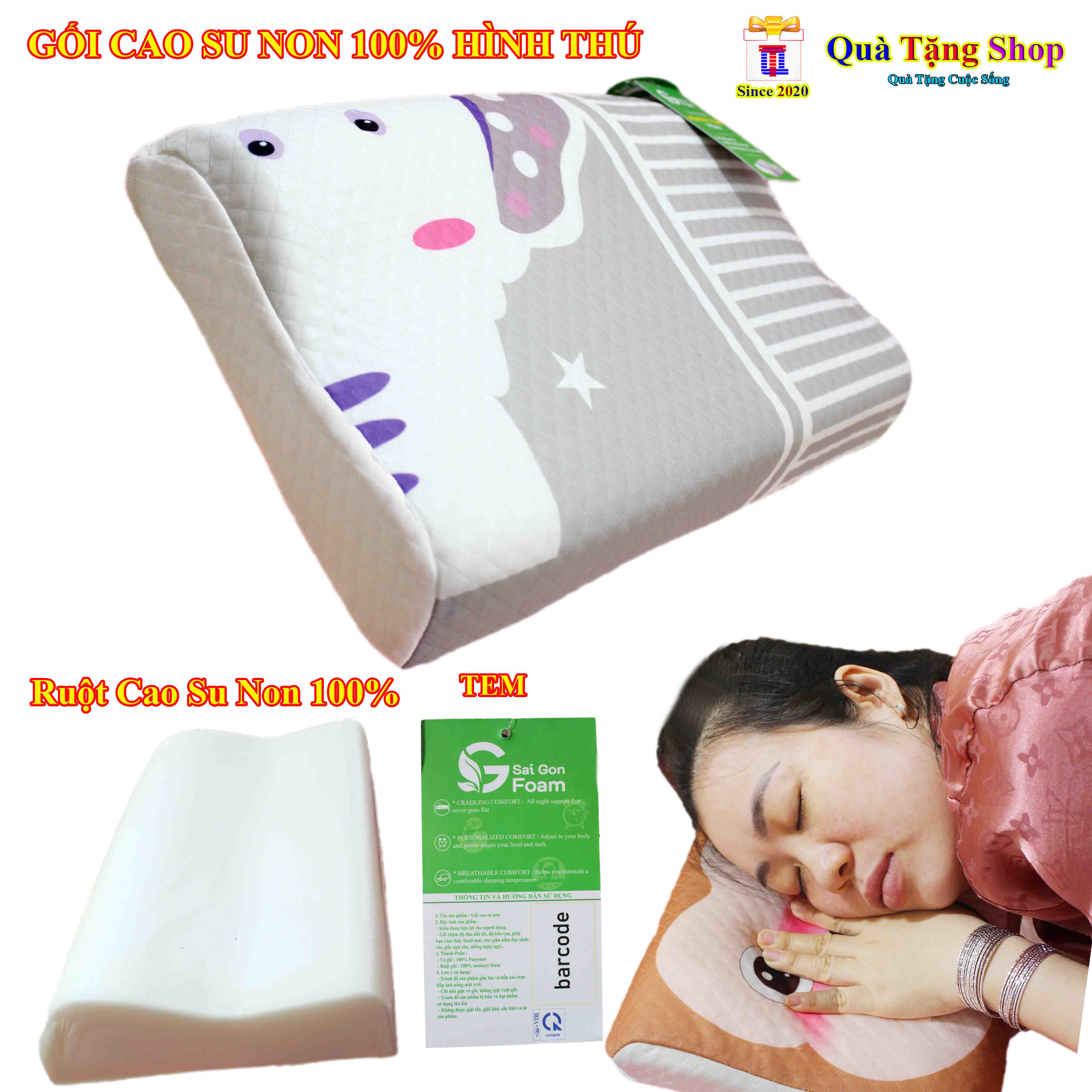 GỐI CAO SU NON CAO CẤP 100% SIÊU ÊM