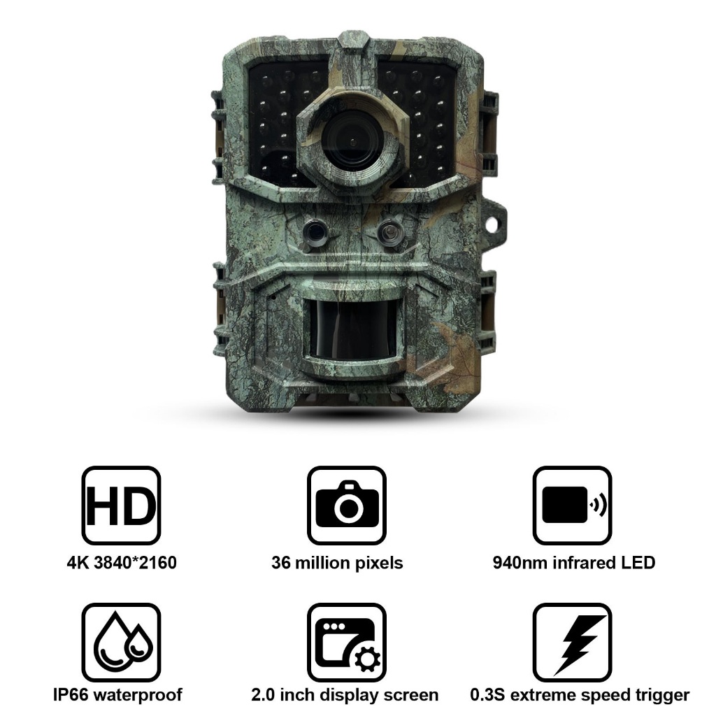 Máy bẫy ảnh Terino CAM-4K (Video 4K, gắn hồng ngoại không phát hiện, màu vàng) - Hàng chính hãng