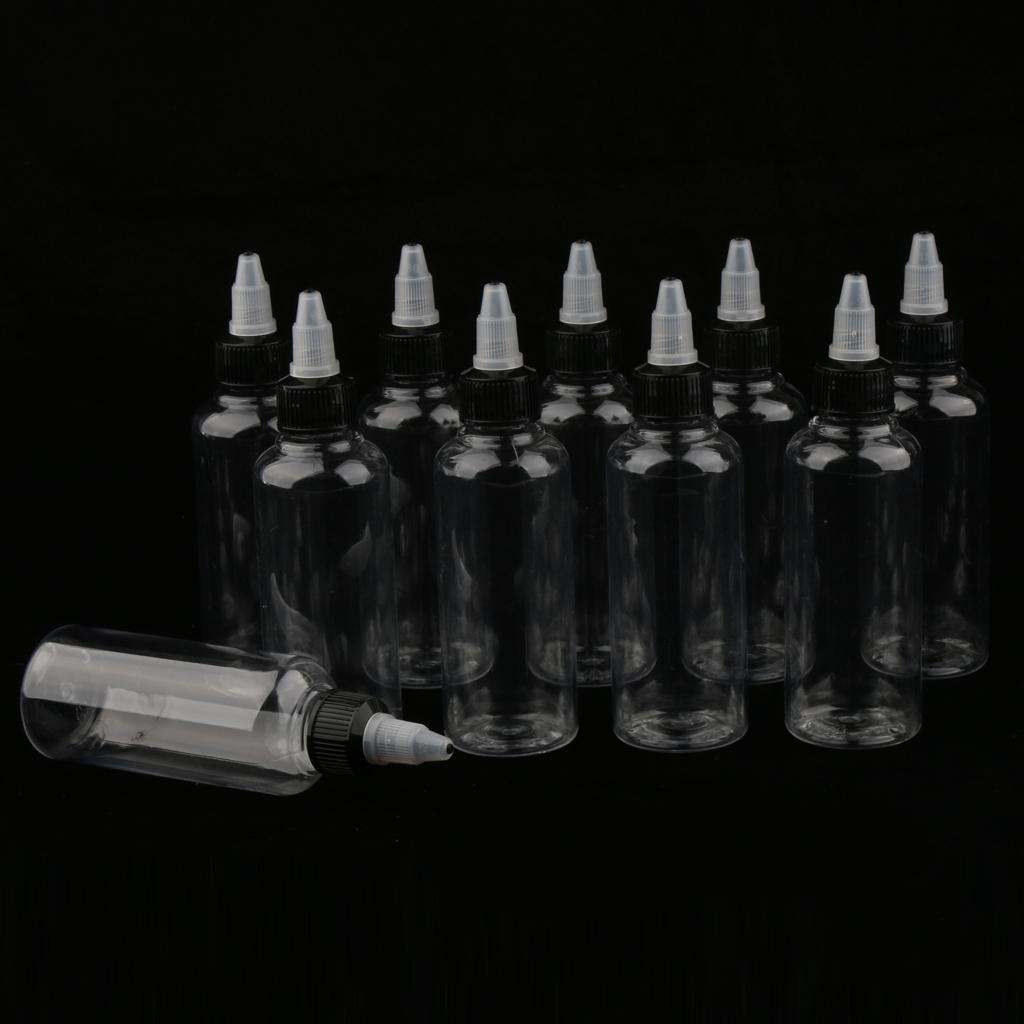 Lot 30 Pcs 100ml Plastic Liquid Ink Pigment Painting Bottles with Top Cap