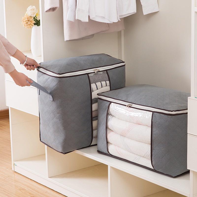 Túi vải đựng quần áo, chăn màn cỡ lớn vải không dệt hút ẩm dày dặn chắc chắn