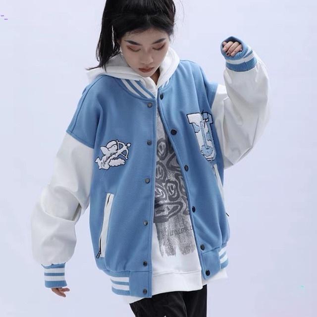 Hình ảnh Áo Khoác Nỉ Bomber Cardigan Form Rộng Chất Nỉ Bông Dày Dặn Nữ Unisex