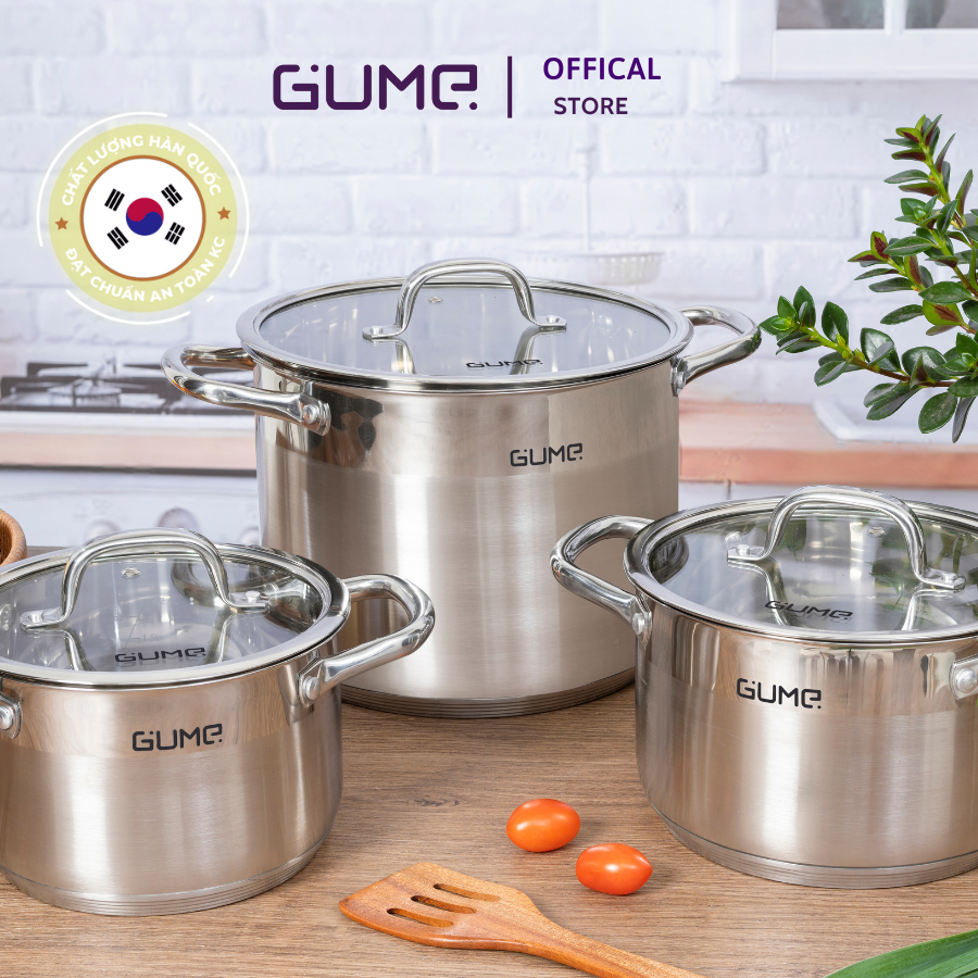 Bộ Nồi 3 Món Gume Inox 304 cao cấp - Bảo Hành 5 Năm