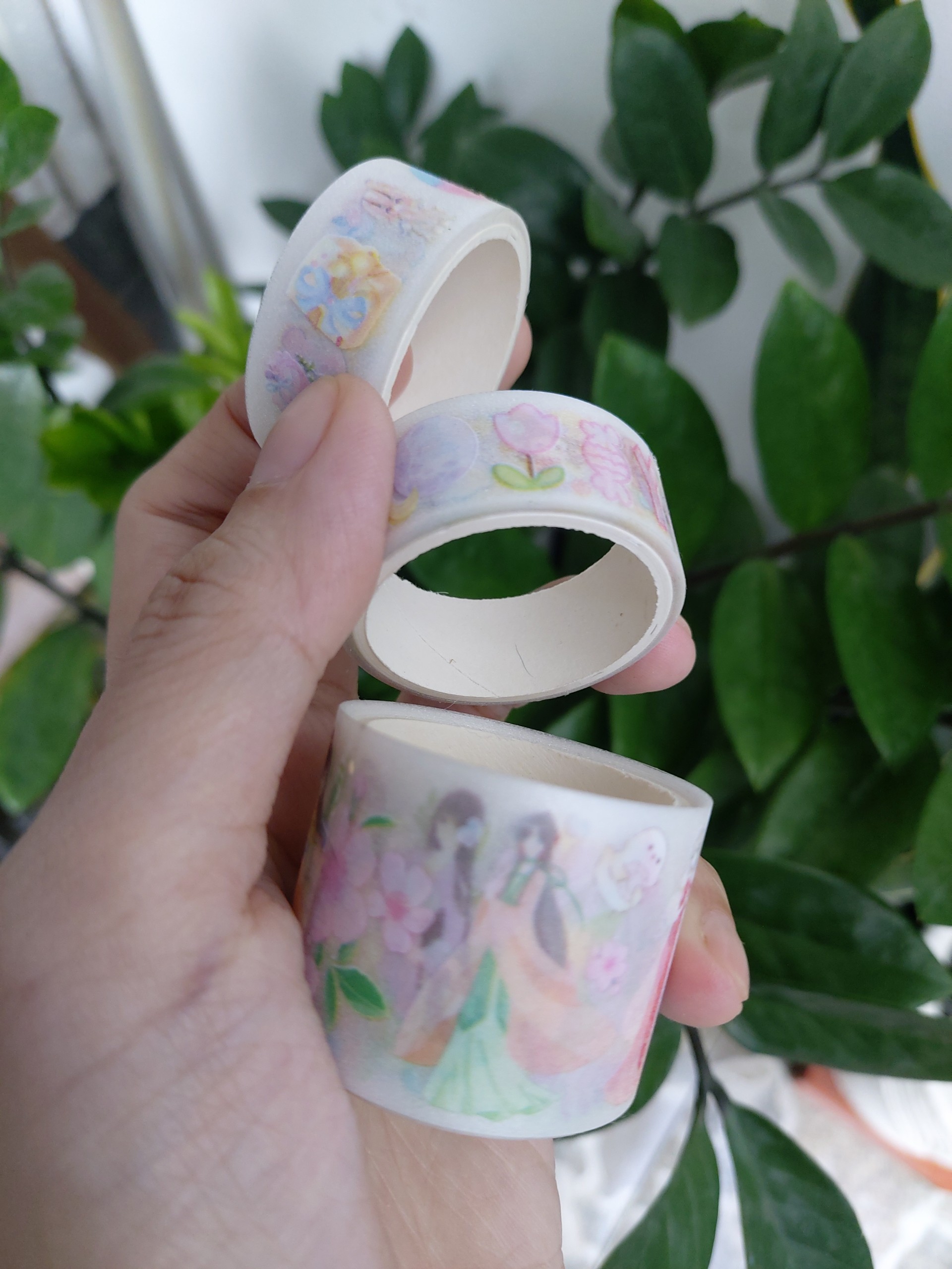 Combo 3 cuộn washi tape dán trang trí ( 2 nhỏ + 01 lớn ) dễ thương.