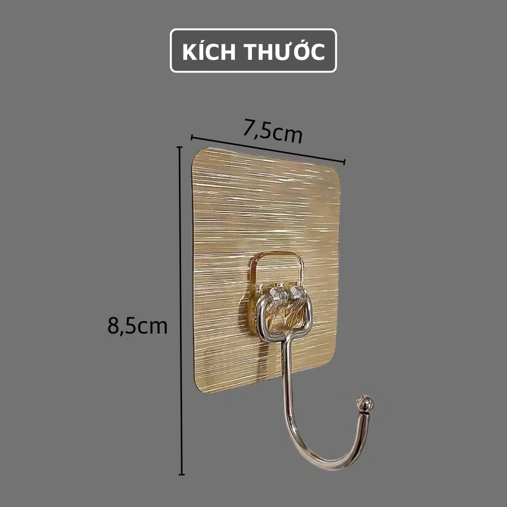 Móc Dán Tường Siêu Chắc Phủ Vàng &amp; Bạc Mẫu Mới, Không Khoan Đục, Chịu Lực 15KG - HÀNG CHÍNH HÃNG MINIIN