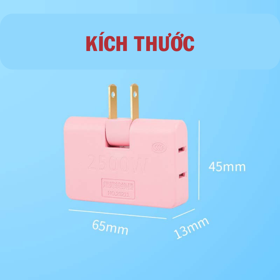 Bộ cắm chuyển đổi 3 chấu sang 2 chấu - Hàng chính hãng