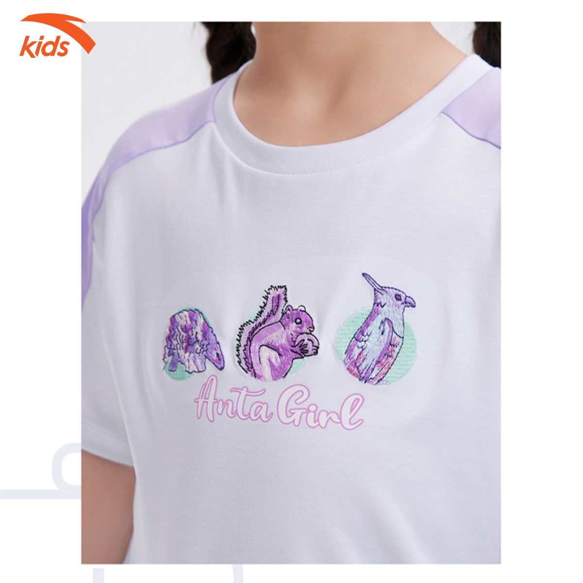 Áo phông thời trang bé gái, co dãn 4 chiều, chất liệu cotton Anta Kids 362239144