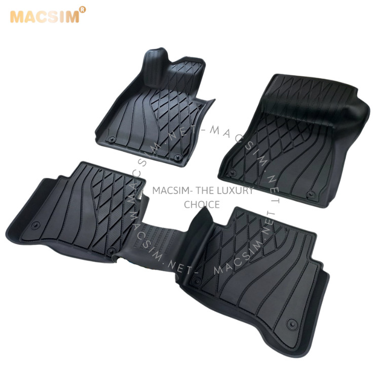 Thảm lót sàn xe ô tô Mercedes S Class 2021-2022+ Nhãn hiệu Macsim 3W chất liệu nhựa TPE đúc khuôn cao cấp - màu đen