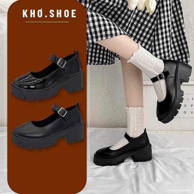 Giày Lolita đế cao 6cm Mary Jane style Ulzzang Hàn Quốc quai ngang Mẫu mới 2022