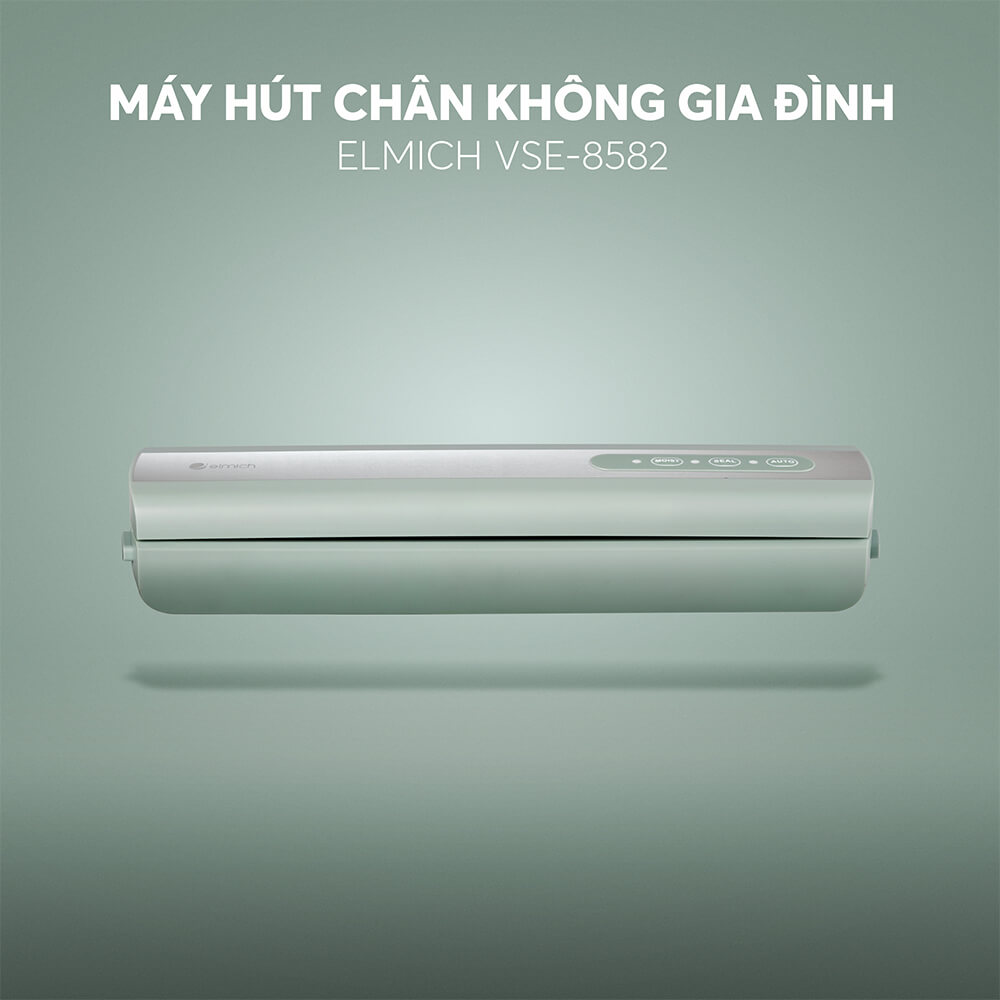 Máy hút chân không gia đình Elmich VSE-8582, thiết kế nhỏ, gọn nhẹ, thuận tiện cất vào tủ bếp và di chuyển, thao tác đơn giản và có hút hộp riêng  - Hàng chính hãng