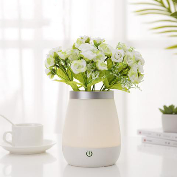Bình cắm hoa cảm ứng có đèn LED phát sáng OneFire - L06 tặng kèm hoa giả ngẫu nhiên
