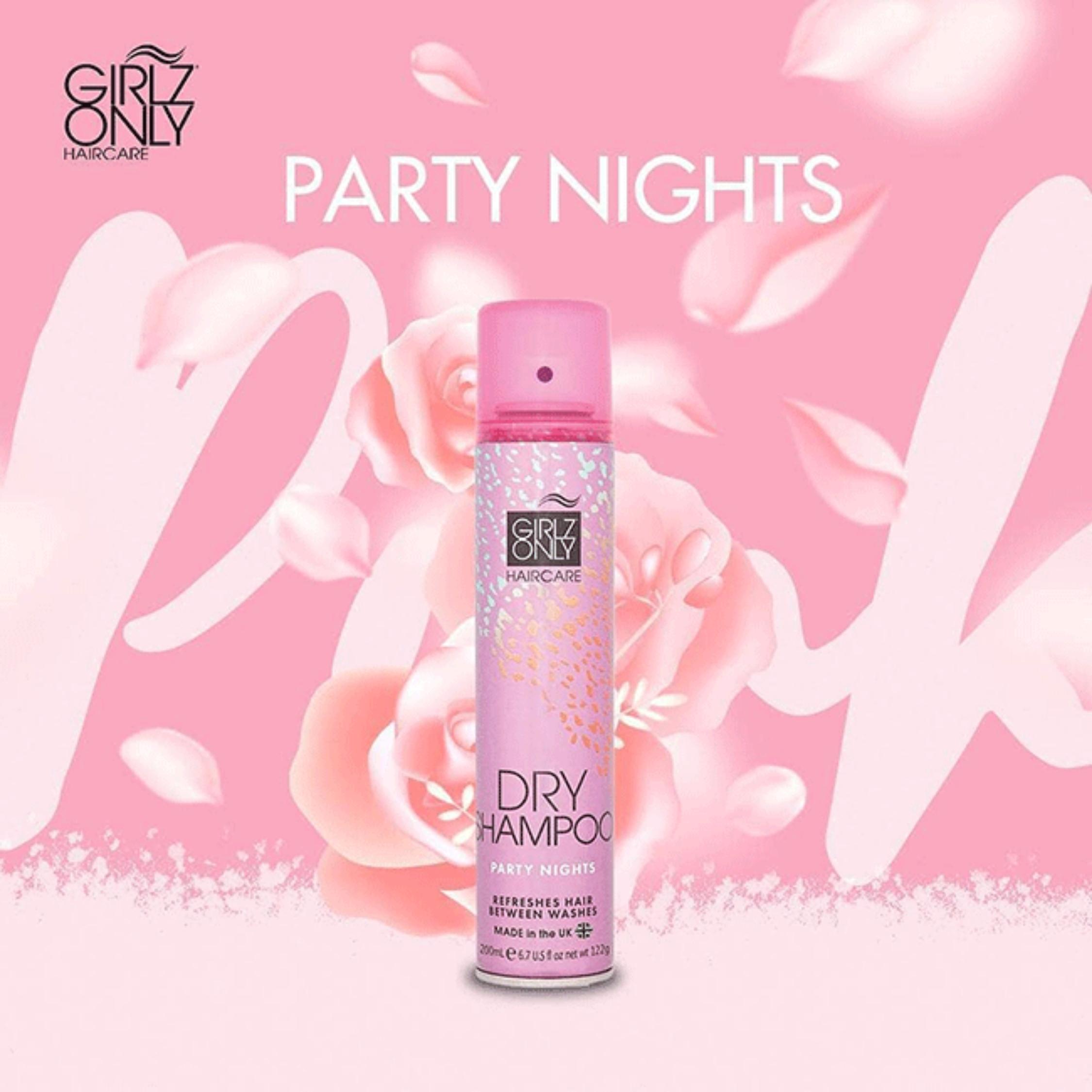 Dầu Gội Khô Girlz Only Xịt Tóc Gội Đầu Khô Dry Shampoo (Hồng) Không Bết Sạch Dầu Bồng Bềnh 200ml/Chai