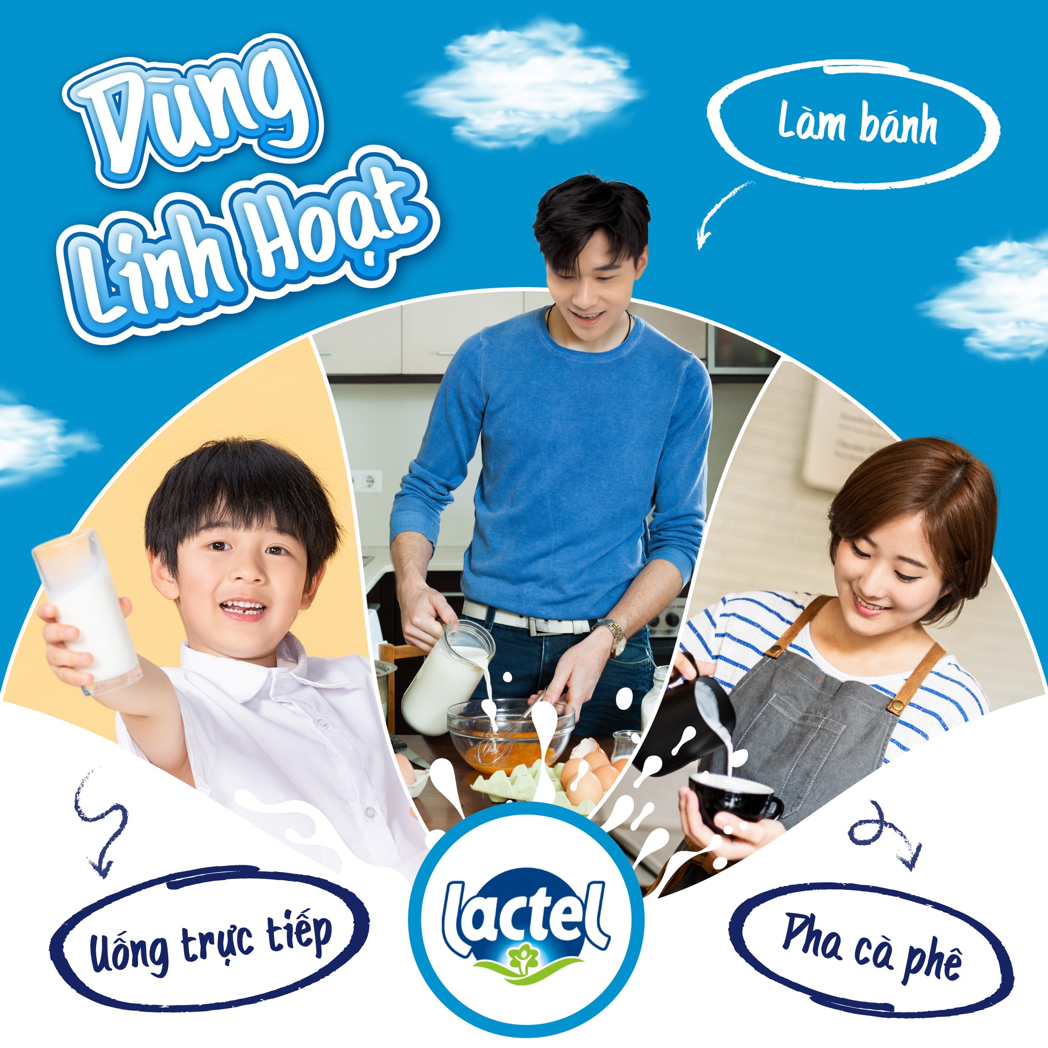 Sữa Tiệt Trùng Nguyên Chất Lactel 1L - Thương Hiệu Pháp, SX Slovenia | Lactel UHT Whole Milk 1L