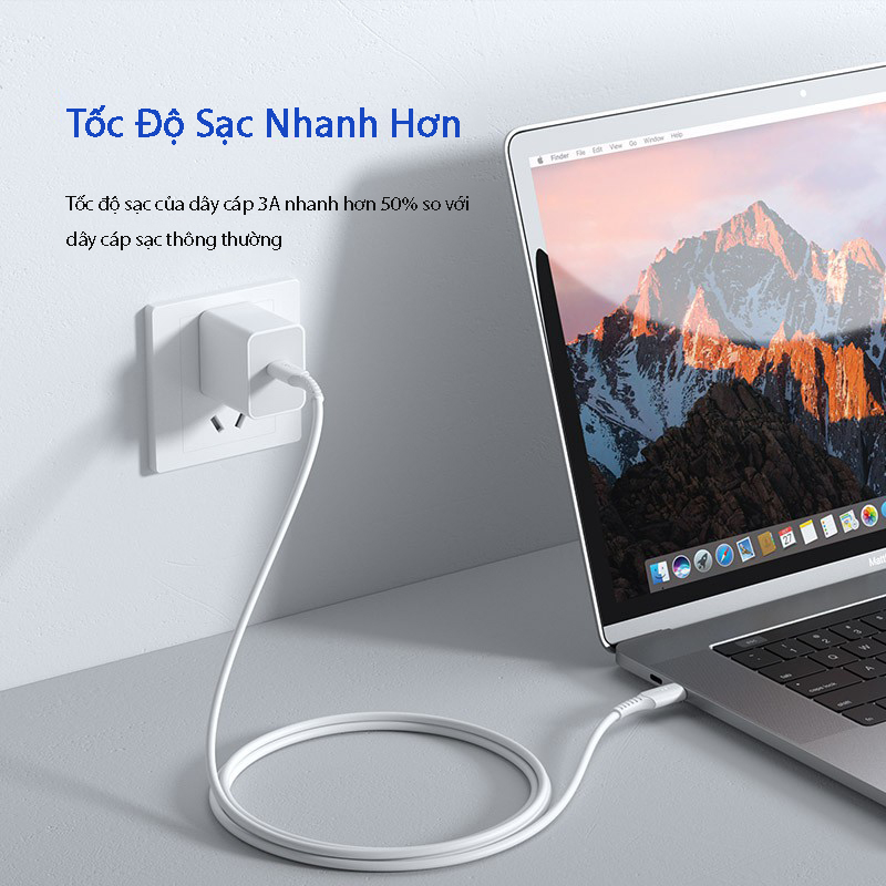 Cáp Sạc Siêu Nhanh 60w Type C sang Type C - CC0002 JSAUX Cáp Cho Macbook, Laptop, Ipad Điện Thoại Samsung, Oppo, Huawei… - Hàng chính hãng