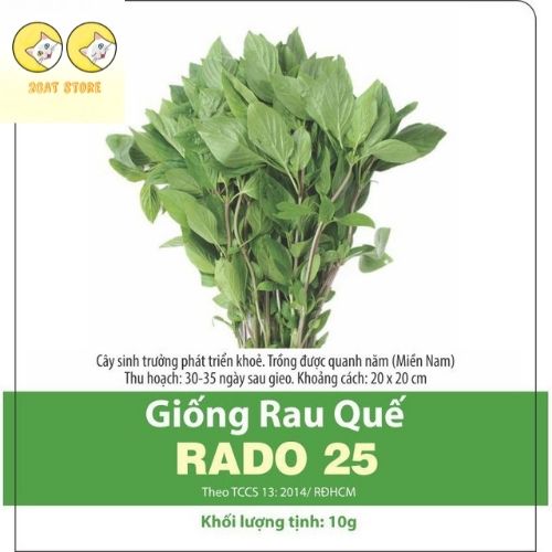 Hạt giống rau quế F1, Rado 25, gói 10gram.