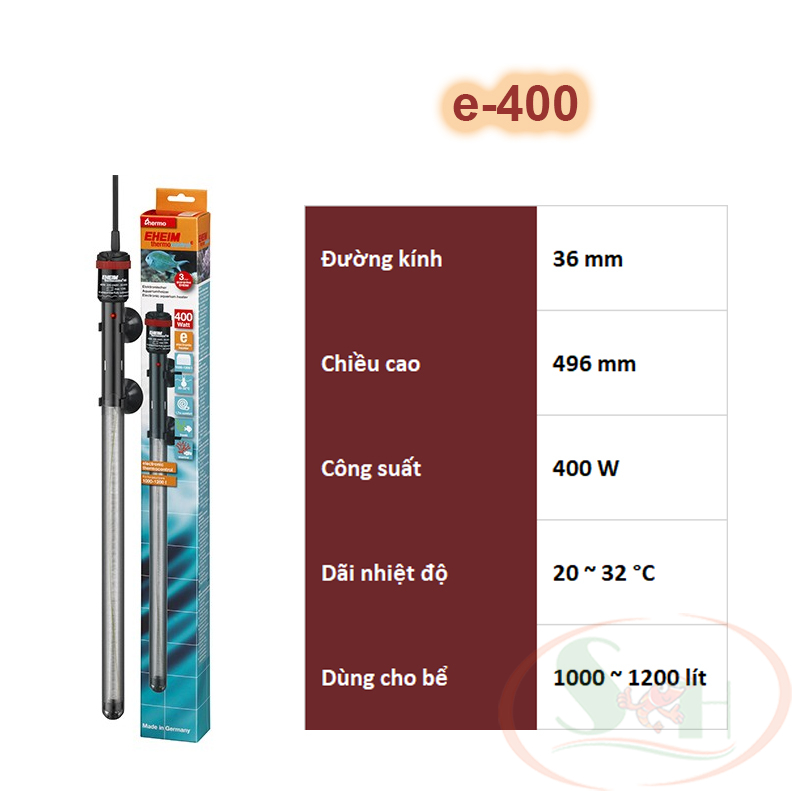 Sưởi điện tử Eheim Thermocontrol Heater E 300W, 400W tăng nhiệt giữ ấm bể cá tép thủy sinh