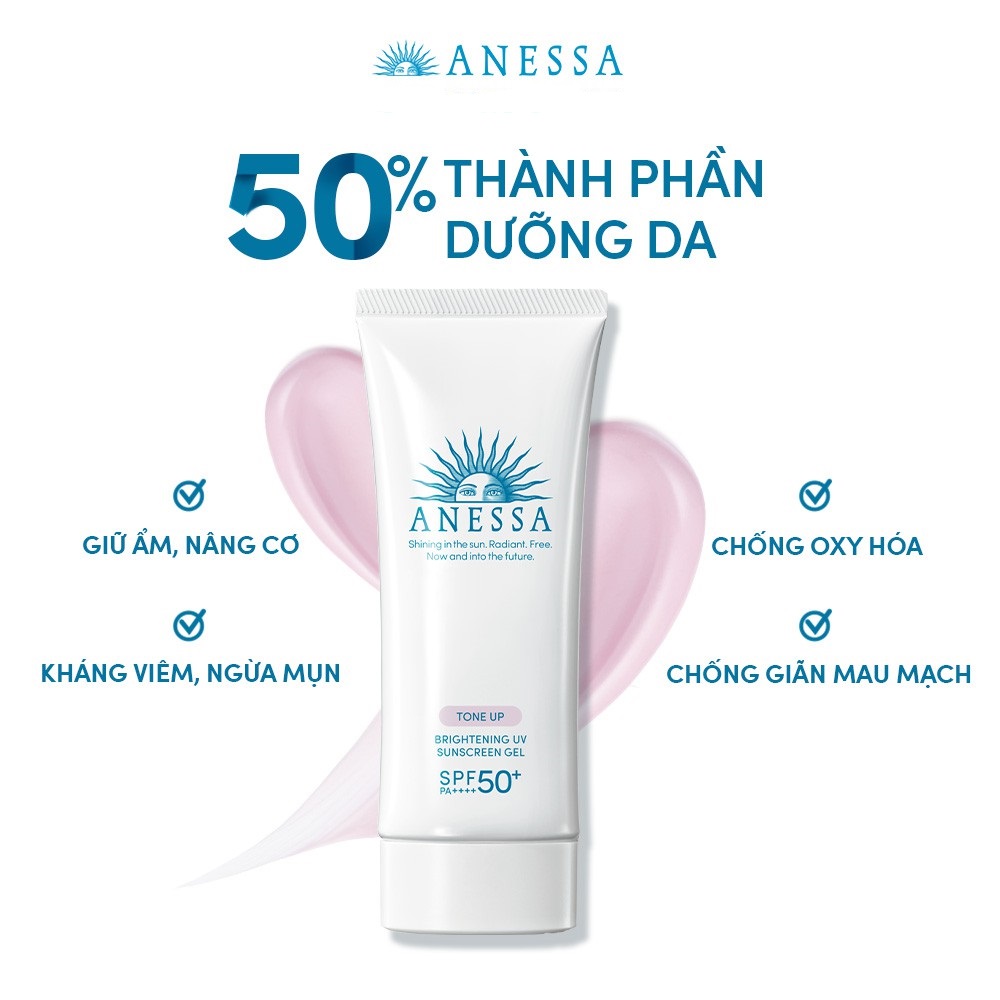 Kem chống nắng dưỡng trắng Anessa Whitening UV Sunscreen Gel Spf 50+ Pa++++ (90g)