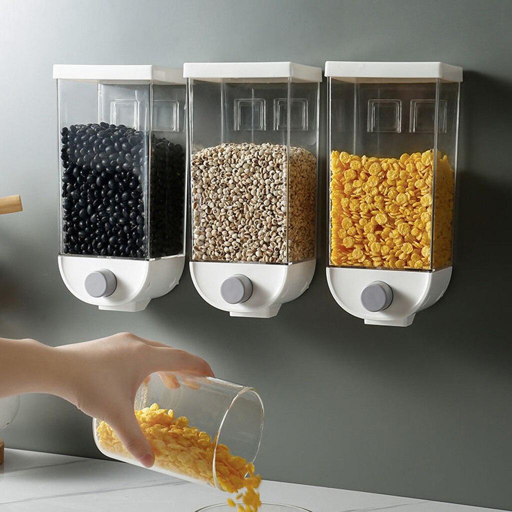 Oatmeal Wall Mounted Container Kitchen Organization Accessories 1000/1500ml Kitchen Food Storage Container Cereal Dispenser