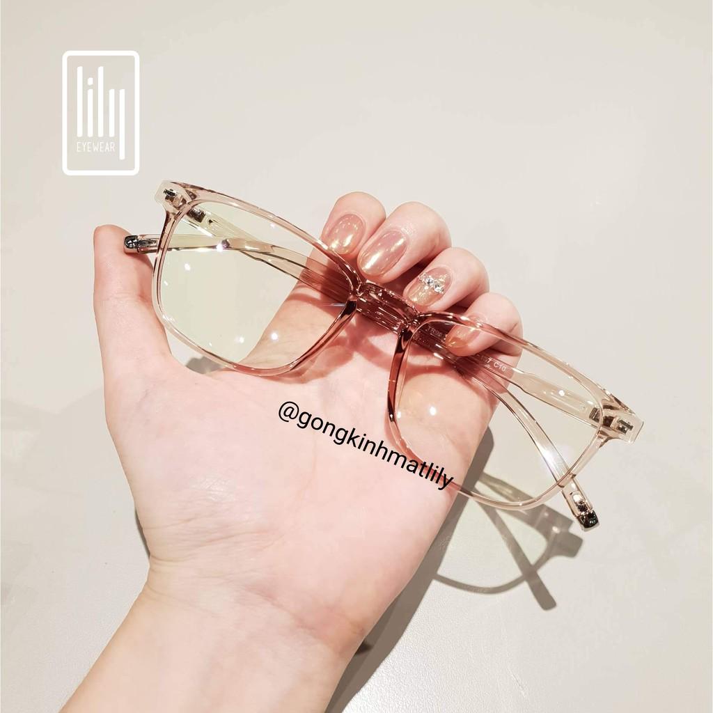 Gọng kính cận vuông nam nữ Lilyeyewear chất liệu nhựa dẻo phụ kiện thời trang 213