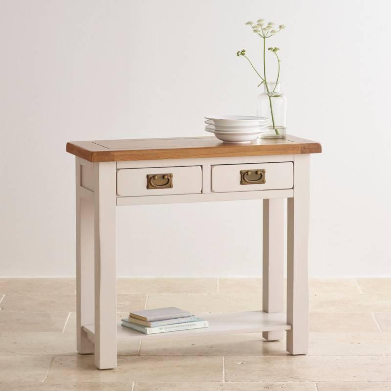 Bàn Console 2 Ngăn Kéo Kemble Gỗ Sồi Ibie LTO2KEMO - Trắng (90 x 35 cm)