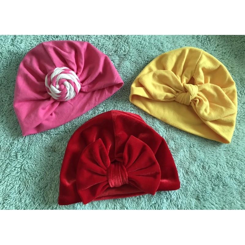 mũ turban nhung đỏ - Turban nhung,12-24 tháng