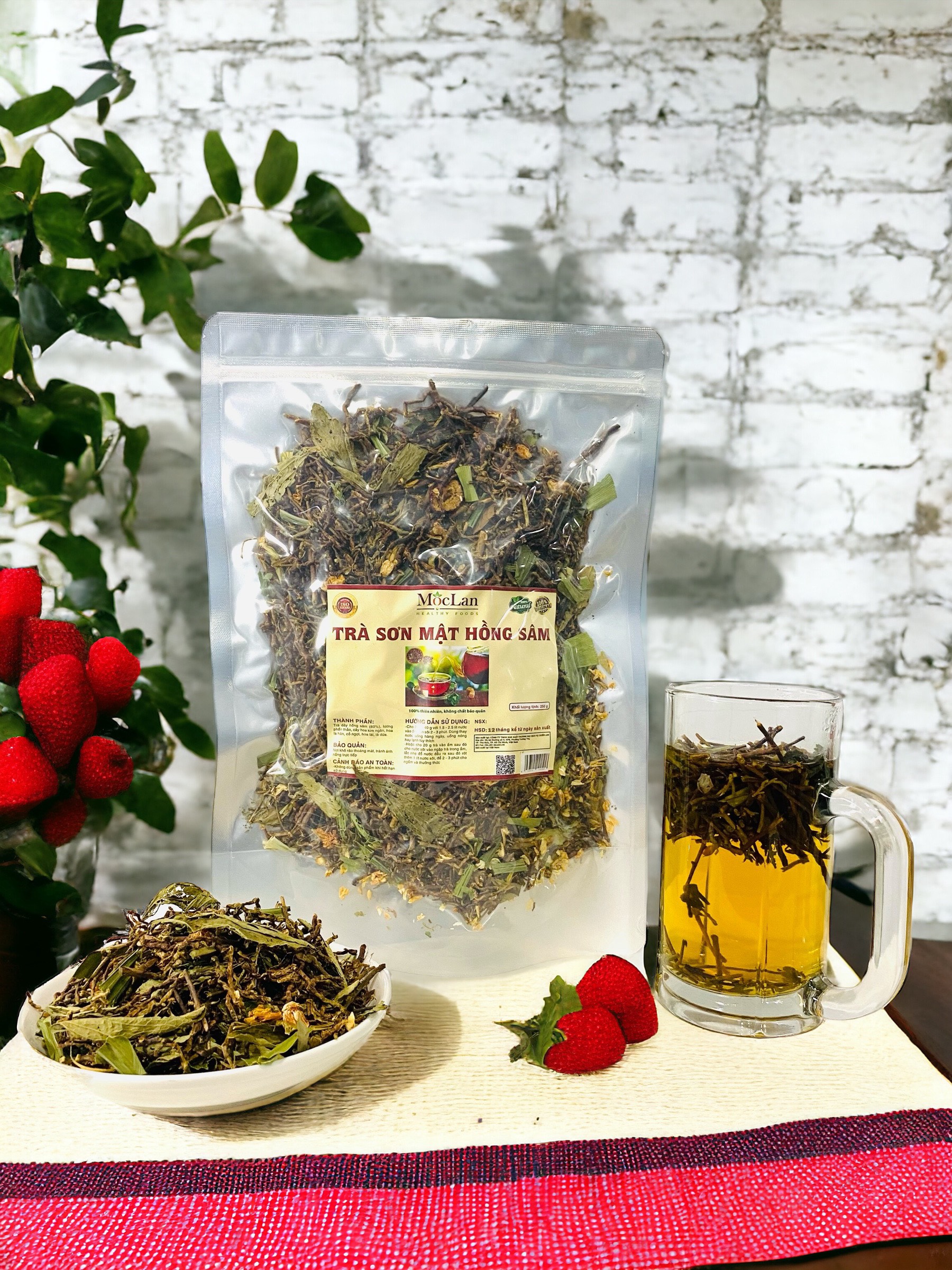 Trà sơn mật hồng sâm Mộc Lan (bịch 250g)