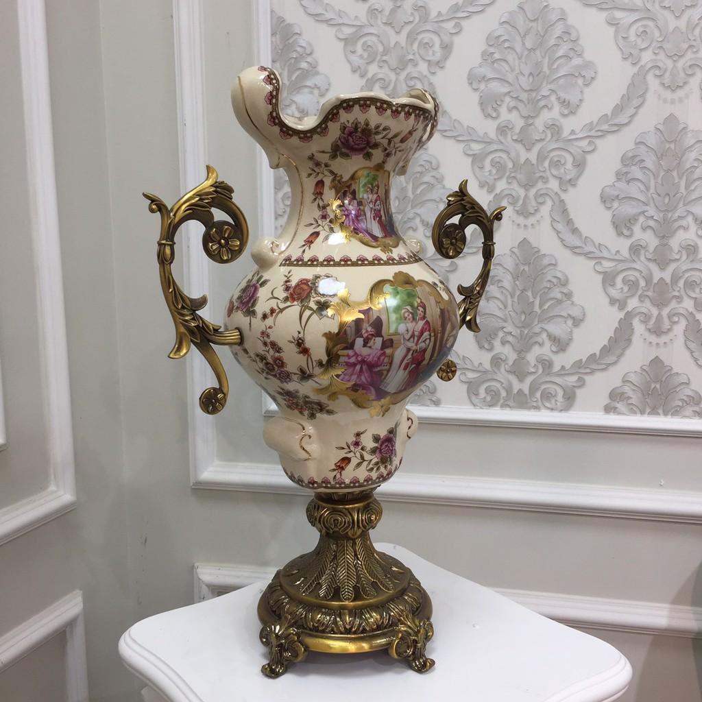Bình cắm hoa CB24-BH2 họa tiết châu âu hình người tân cổ điển size cao 45 cm.